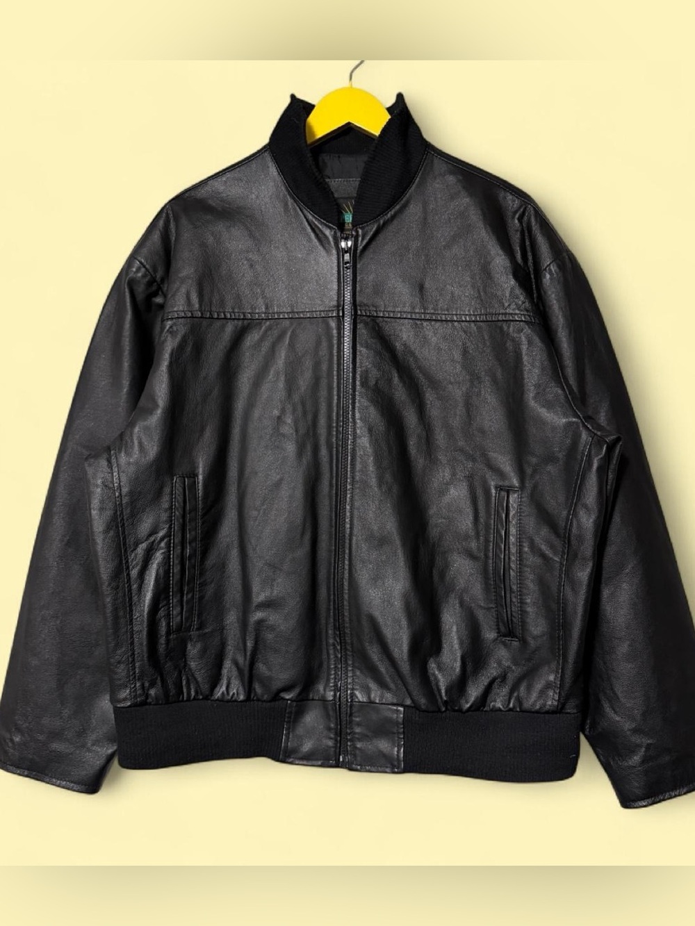 Vintage Peerless black leather bomber jacket Size L
